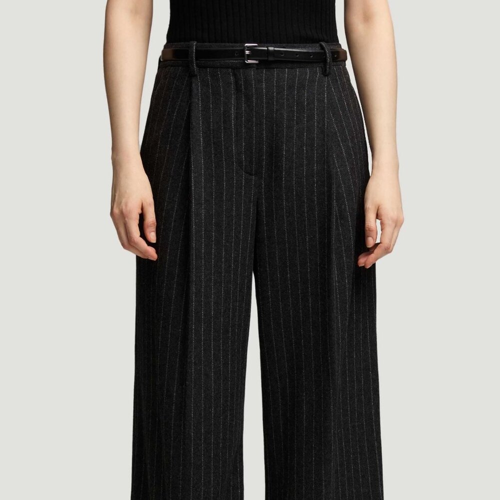 NEW Argent Single Pleat Trouser in Wool Blend Pinstripe - Picture 4 of 9